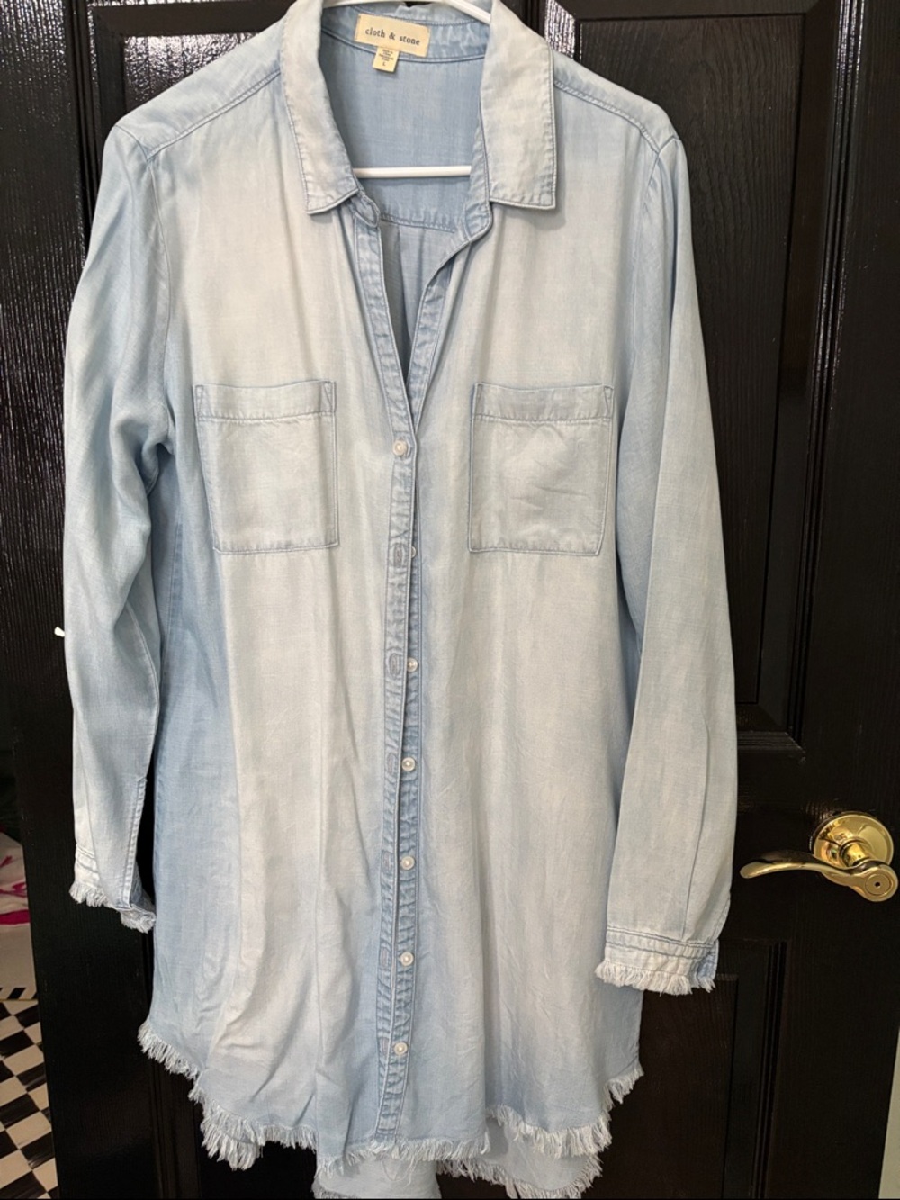 Anthropologie cloth & stone Light Blue Chambray Button-Front Tunic